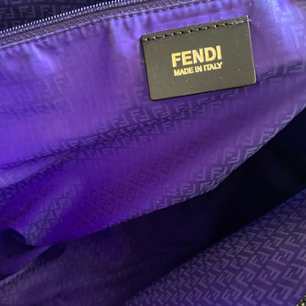 FENDI Zucca Pattern Shoulder Tote Canvas PURSE BAG